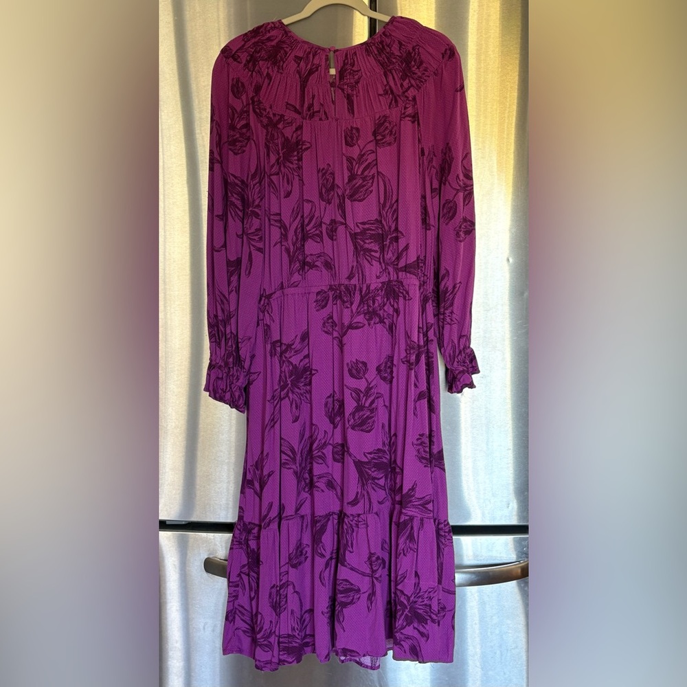 A New Day Elegant Purple Floral Women's Dress - Picture 6 of 11